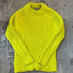 J. Crew Green Cable Knit Sweater *like New